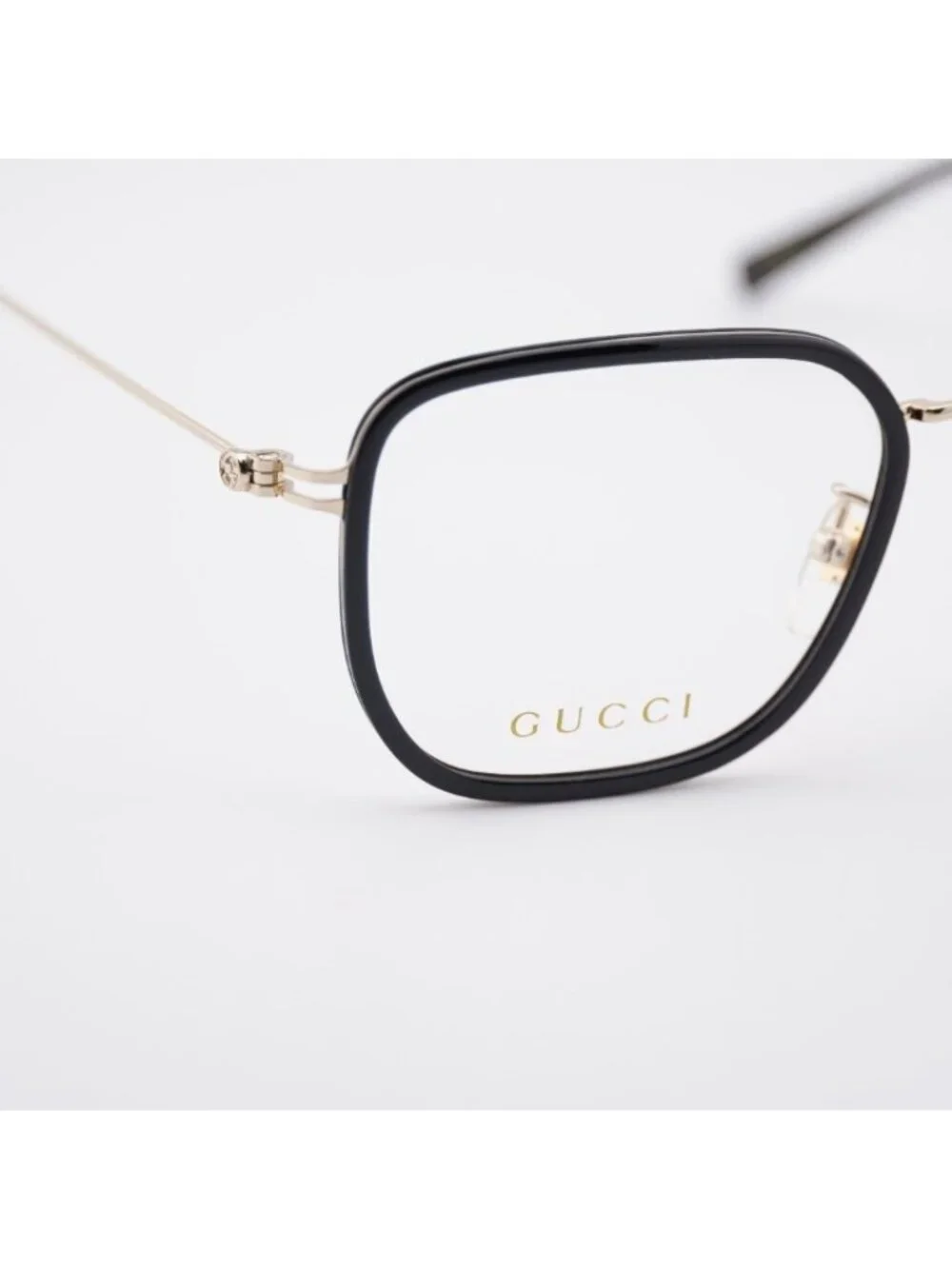 Gucci GG1852OA 001 Eyeglasses Black / Gold 53mm Square Frame